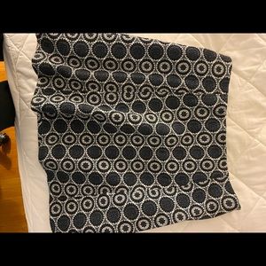 Black and Blue Patterned Loft Flare Skirt